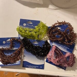 Blue Moon Brand glass bead chips - Black, Pink, Green, Brown